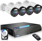 【90-Day Storage & 2-Way Audio】 5MP Outdoor Wired Security Camera System, Wired Home Security Camera System, Home Video Surveillance System