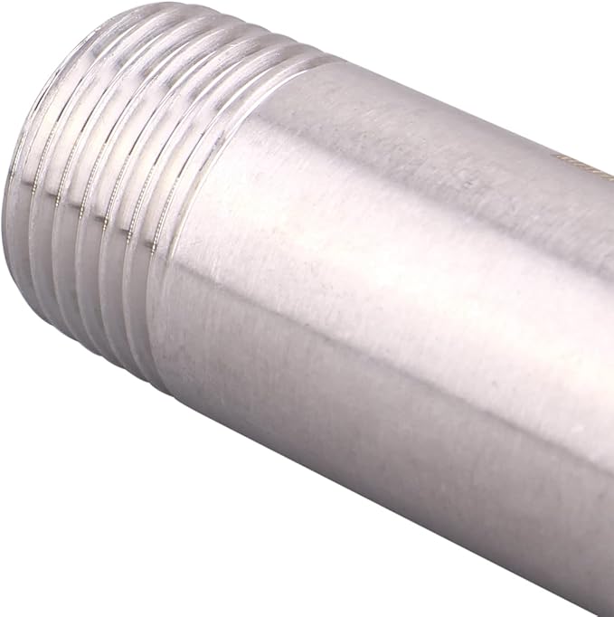 3/8" X 3/8" NPT Male Nipple Stainless Steel 304 Cast Pipe Coupling Fitting 2" Length (pack of 2)