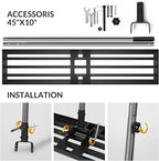 Walensee Lawn Leveling Rake, 7FT 45"x10" Levelawn Tool, Heavy Duty Effort Saving Lawn Level Tool, Steel Handle Lawn Leveler for Yard Garden Golf Course, Ease Level Soil Sand Dirt Surfaces