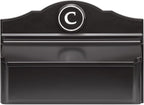 Whitehall Custom Wall Mount Mailbox Package - Mail Box with Monogram, Sand Cast Aluminum, Classic Design Black Personalized in White