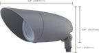 Nuvo 62/1208 One Light 12.2-Inch LED Landscape Floodlight, 12W/120V, 3000K/1240 Lumens, Light Gray