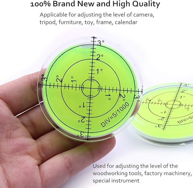 Convenient and lighterCircular Bubble Level Spirit l Measuring Instruments Tool Universal Protractor Tool （60X12mm）