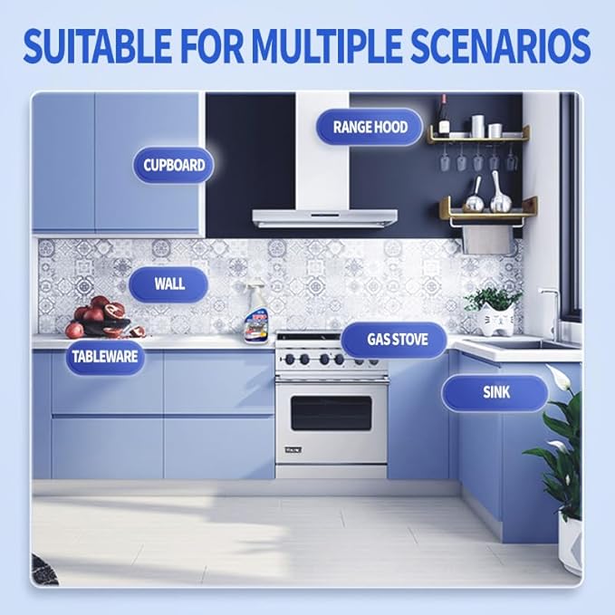 LANWEXY-heavy duty glass stove top oven bbq grill microwave cooktop cleaner spray、for outdoor grill electric stove top、non toxic fume free、easy off Oil pollution (3 bottles)