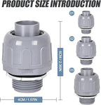 Liquid Tight Connector 3/4 in - Non-Metallic Electrical Conduit Fittings, UL Listed PVC Conduit Fitting (Straight, 10 Pack), Gray