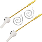 Toilet Handle Replacement Kit, 2-Pack Toilet Lever Flush Handle, Toilet Flusher Handle Lever with Stainless Steel Flapper Chain, Front Mount Toilet Trip Levers Fit for Most Toilet Tanks, White