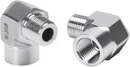 90 Degree Street Elbow - 3/8" NPT Male to 3/8" NPT Female Stainless Steel 304 Heavy Duty Forged Barstock Street Elbow Adapter Pipe Fitting (pack of 2)