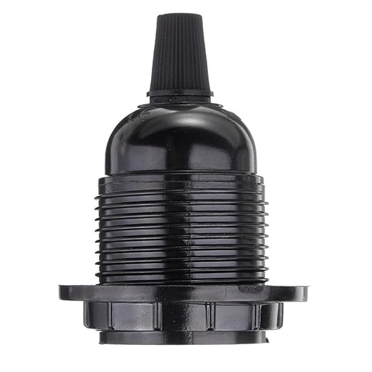 Replacement 2 Pack E26 E27 Bakelite Black Color Medium Base Light Socket Keyless DIY Vintage Style Edison Lamp Holder Insert Light Bulb or Lampshade
