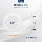 Amico Recessed Lighting 4 Inch, 48 Pack 5CCT Flat LED Can Lights, 2700K/3000K/4000K/5000K/6000K Selectable, 7W Eqv 120W, 700LM Brightness, Retrofit Installation - ETL & FCC