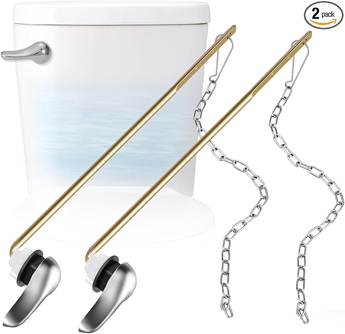 Universal Toilet Handle Replacement Kit ,Front Mount Toilet Flush Handle ,Zinc Alloy Toilet Handle Lever,Toilet Flush Handle Replacement Compatible with American Standard/Mansfield/Gerber (2 Pack)