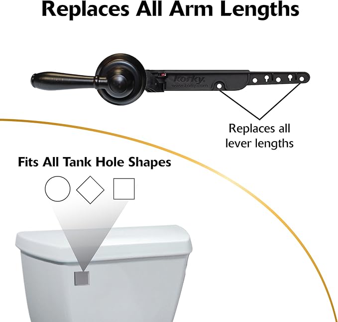 Korky 6081BP Strongarm Tank Lever Universal to Fit Front Angled Side Left and Right Mount Toilets, Oil-Rubbed Bronze, Faucet Style