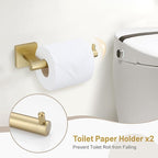 10 Pieces Brushed Gold Towel Bar Set, 23.6 Inch Bathroom Accessories Set SUS304 Stainless Steel Bathroom Hardware Set Towel Racks for Bathroom Wall Mounted.