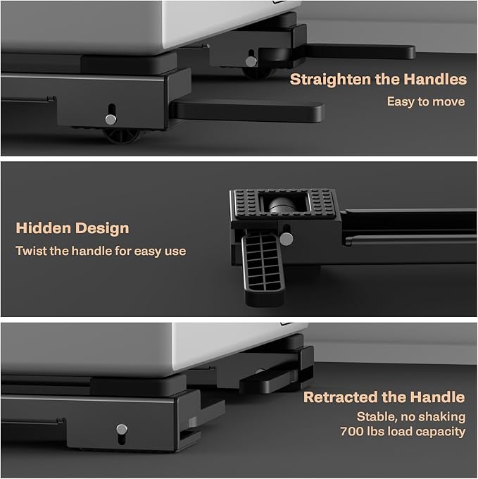 Appliance Rollers Heavy Duty,Newest Extendable Appliance Sliders,Liftable Washing Machine Base,Easily Move Washer and Dryer Machines,Refrigerators,Furniture-Black