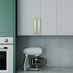 Asidrama 10 Pack 6.3 Inch(160mm) Hole Centers Kitchen Cabinet Handles, Brushed Brass Cabinet Pulls Kitchen Cabinet Hardware for Cupboard Drawer Pulls