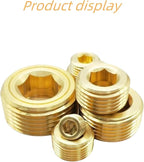 12PCS 3/8" NPT Brass Male Pipe Plug Fitting Hex Counter Sunk Pipe Plug (3/8" NPT)