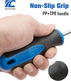 ROTATION 6PCS Magnetic Tip Screwdriver Set, 3 Phillips and 3 Flat, Professional Cushion Grip | 6-Piece Hand Tools Set