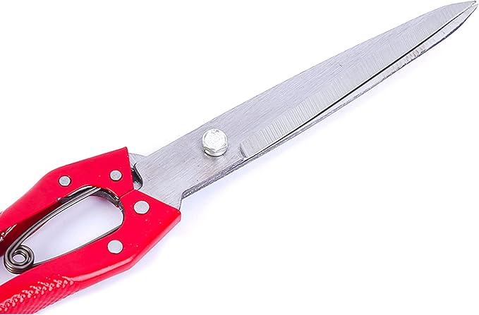 Grass Sheep Shear - Coated Wear-Resistant Handle, Manganese Steel Double-Edged, Strong Spring Suitable For Manual Shearing of Cow, Sheep, and Horse Hair (Red 12.6 inches)
