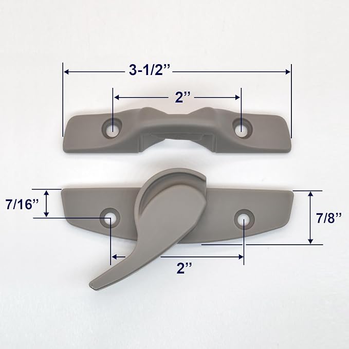 Window Sash Lock & Latch and Keeper Replacement for Andersen 200 Series Narroline and 400 Series Tilt-Wash Double-Hung Windows 1968 to Present (2 Pack, Stone Color)