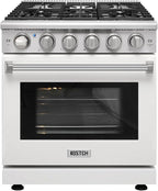 30 inch Professional Freestanding Pro-Style Natural Gas Range or Liquid Propane Gas Range with 5 Burners, 4.55 cu.ft. Oven Capacity, in Stainless Steel - KOS-30RG03M (White-01)