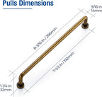 JOY DECOR Cabinet Pulls – 7-1/2 Inch Hole Center, Antique Brass, 5 Pack, Zinc Alloy Cabinet Handles for Drawers & Cupboard – Vintage Style Hardware for Kitchen, Bathroom, Dresser, Furniture Makeover