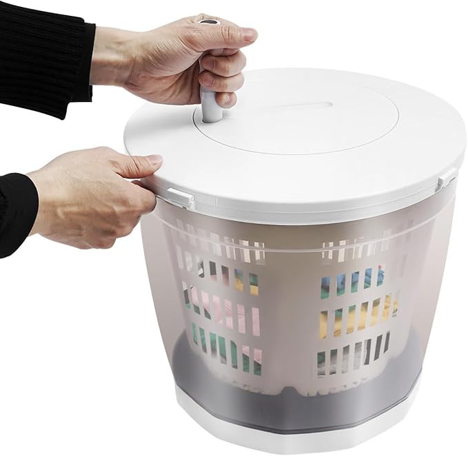 Portable Washing Machine 2 in 1 Manual Washing Machine and Dryer Non-Electric Compact Washer Spin Dryer for Apartment, Home, Hotel and Camping, Grey