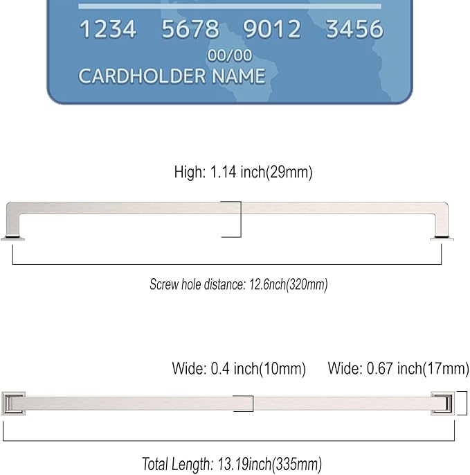 FILTA Cabinet Handles 12.6 Inch 6 Pack Brushed Nickel Cabinet Pulls for Kitchen Metal Drawer Pulls Modern Cabient Hardware Cupboard Handles