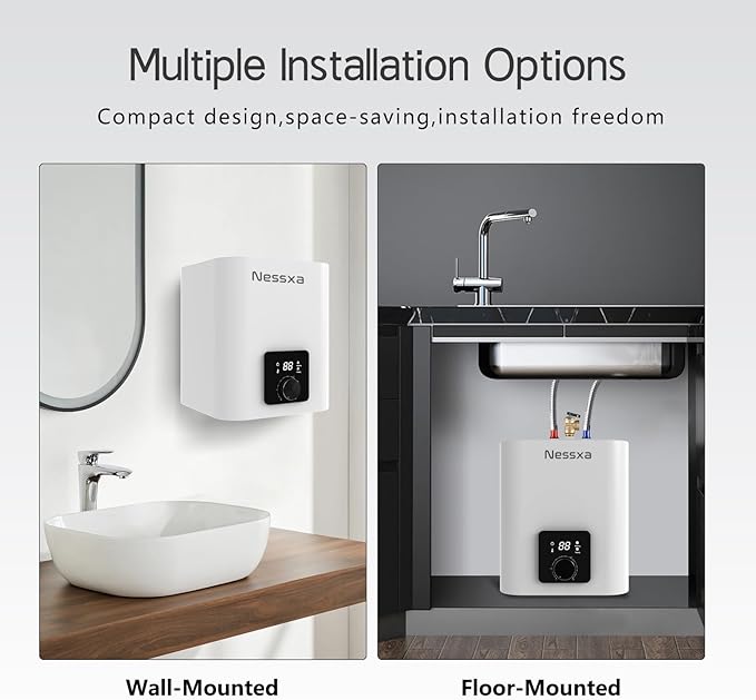 2.65 Gallon Electric Mini Tank Water Heater, 110V 1500W Point of Use On Demand Under Sink Instant Hot Water Heater for Home Kichen Bathroom