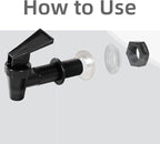4 PCS Replacement Cooler Faucet Spigot, Leakproof Plastic Tap Set for Beverage Dispensers, Water Coolers & Jug, Black Multi-Use Water Spigot