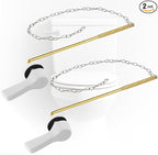 iFealClear 2 Pack Metal Toilet Tank Flush Lever Replacement, Universal Front Mount Handle Toilet Tank Trip Lever with 2 Pieces Stainless Steel Flapper Chains, Easy Install, Solid Brass, White