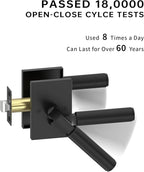 Asidrama 6 Pack Black Privacy Door Handles, Door Lever with Door Knobs Indoor for Bedroom or Bathroom, Heavy Duty Door Handles Interior with Locks for Left Right Sided Doors