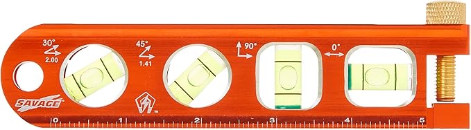 Swanson Tool Co TL041M 6 Inch Savage Magnetic Billet Torpedo Level with Brass Pipe Clamp, 6 Inches and 15 Centimeters Orange