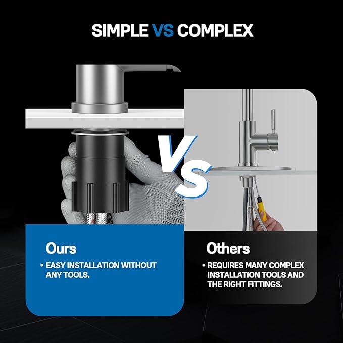 WEWE Single Handle High Arc Brushed Nickel Pull Out Kitchen Faucet,Single Level Stainless Steel Kitchen Sink Faucets with Pull Down Sprayer,Suitable for Laundry Rv Bar