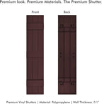 Board & Batten Vinyl Shutters (1 Pair) | 11"x71" (3-Board) - Dark Cherry Mocha | Exterior Window Shutters | Includes Mounting Hardware | Simple Installation | Made in USA