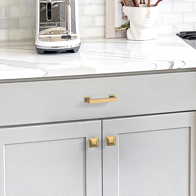 10 Pack 3"(76mm) Champagne Bronze Cabinet Pulls Kitchen Cabinet Drawer Handles Champagne Hardware for Cabinets Cupboard