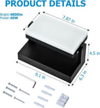 60W LED Outdoor Wall Lights with 360°Rotation, Flood Lights Outdoor 5000K 4000K 3000K 3 Colors Changeable,Outside Sconce Security Lights for Garage Barn Front Porch