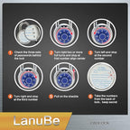 LanuBe Standard Dial Combination Lock, 2 in. Wide, with Different Combinations, Blue Turnplate, Pack of 48; Lock for School, Employee, Gym Sports Locker, Case, Toolbox, and so on
