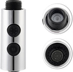 Hibbent Pull Out Sink Sprayer, 2 Function Kitchen Faucet Head, Bathroom Pull Down Spray Head with G1/2 or 13/16 Inch Male Connector, Chrome