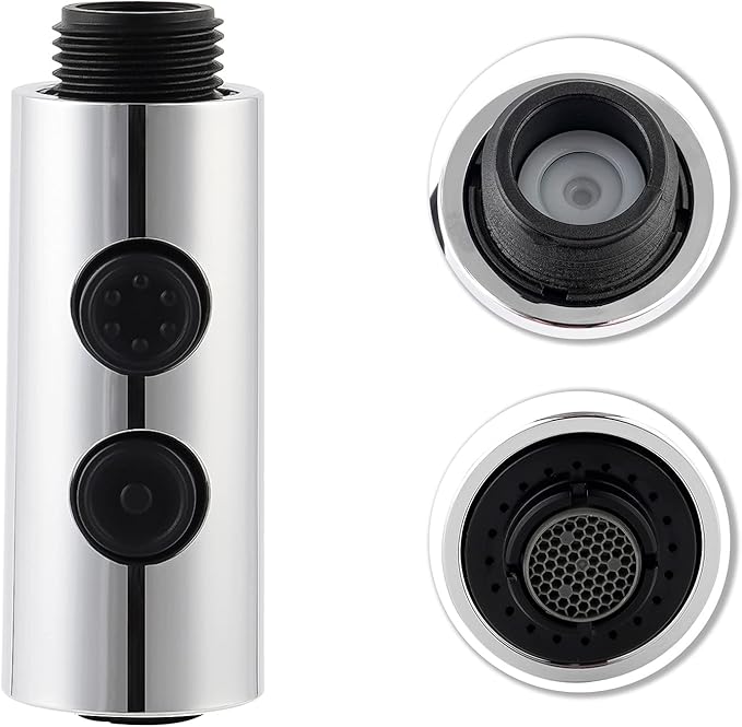 Hibbent Pull Out Sink Sprayer, 2 Function Kitchen Faucet Head, Bathroom Pull Down Spray Head with G1/2 or 13/16 Inch Male Connector, Chrome