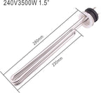 DERNORD 240V 3500W Tri-clamp Foldback Heating Element Stainless Steel Immersion Water Heater with 3-Wire Electrical Locking Plug (1.5 Inch Tri clamp)