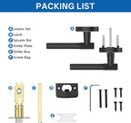 Amerdeco 3 Pack Matte Black Door Handles Interior,Knurled Privacy Door Handles with Lock,Heavy Duty Black Door Lever for Bedroom or Bathroom,Reversible Keyless for Left Right Handed Doors AM0027