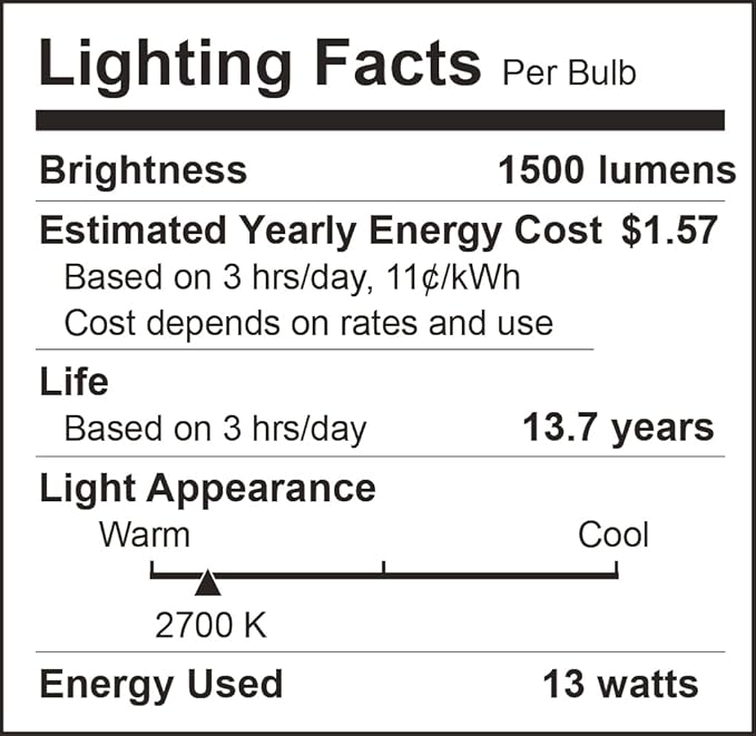 A19 LED Light Bulbs, 100 Watt Equivalent LED Bulbs, Soft White 2700K, 1500 Lumens, E26 Standard Base, Non-Dimmable, 13W Bright White LED Bulb for Bedroom Living Room Home Office, 6 Pack