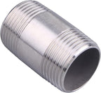 1" X 1" SUS304 Nipple Pipe Fitting - Stainless Steel Male NPT Threaded Long Coupling Fitting (pack of 2)