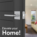 Mega Handles Prime Passage Lever Door Handle for Closet or French Doors, Single Side Door Levers, Fits All Standard Door Sizes, Covered Screws Included - Polished Chrome (1 Pack) 5"