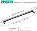 10 Pack Long Cabinet Pulls 12 3/5 Inch Hole Center Ancient Grey Drawer Pulls Square Stainless Steel Kitchen Handles for Cabinets Grey Cupboard Handles Modern Bathroom Cabinet Hardware