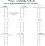 Closet System, 25.5" Wide Closet Organizer System with 3 Hanging Rods, Wood Tower Closet Storage for Walk In Closets, Wall Mounted Wardrobe Organizer Kit, Bedroom, Fit Space 6-10 ft, White