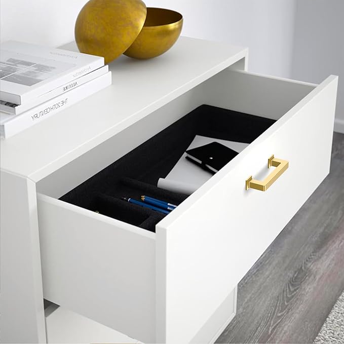 FILTA 3.75 Inch(96mm) Hole Centers Gold Cabinet Pulls(Set of 10),Gold Cabinet Pulls Zinc Alloy Kitchen Cabinet Handles Cabinet Hardware for Cabinets Cupboard Drawer