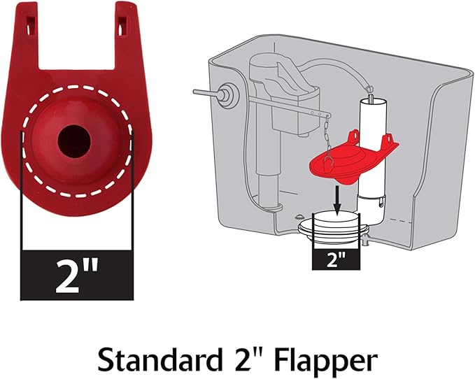 Korky 818BP QuietFILL Universal Toilet Fill Valve and Premium Flapper Easy to Install and Quiet-Made in USA, 2 Inch, Black