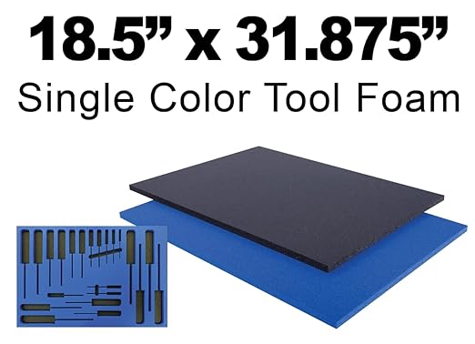 5S Lean Tool Box Foam Organizers 1/2 INCH Thick (1 Piece) (18.5"x31.875", Blue)