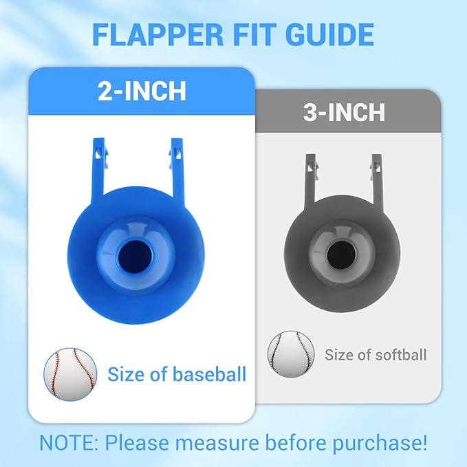 Universal Toilet Flapper Replacement 2 Inch - Compatible with Most American Standard Kohler Fluidmaster Toto Gerber Toilets Tank Water Saving Rubber Flush Valve Flapper with Stainless Chain Blue 1Pack
