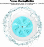 Mini Portable Household Washing Machine Ultrasound Turbo Washer Laundry for Travel (Green)