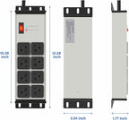 CCCEI 2PCS Heavy Duty Power Strip Surge Protector 20 AMP, 8 Outlets 12 Gauge Industrial Shop Garage Metal Multiple Outlets, 6 FT Extension Cord 5-15P Adapter High Amp 6-20R T-Slot 20a for Appliance